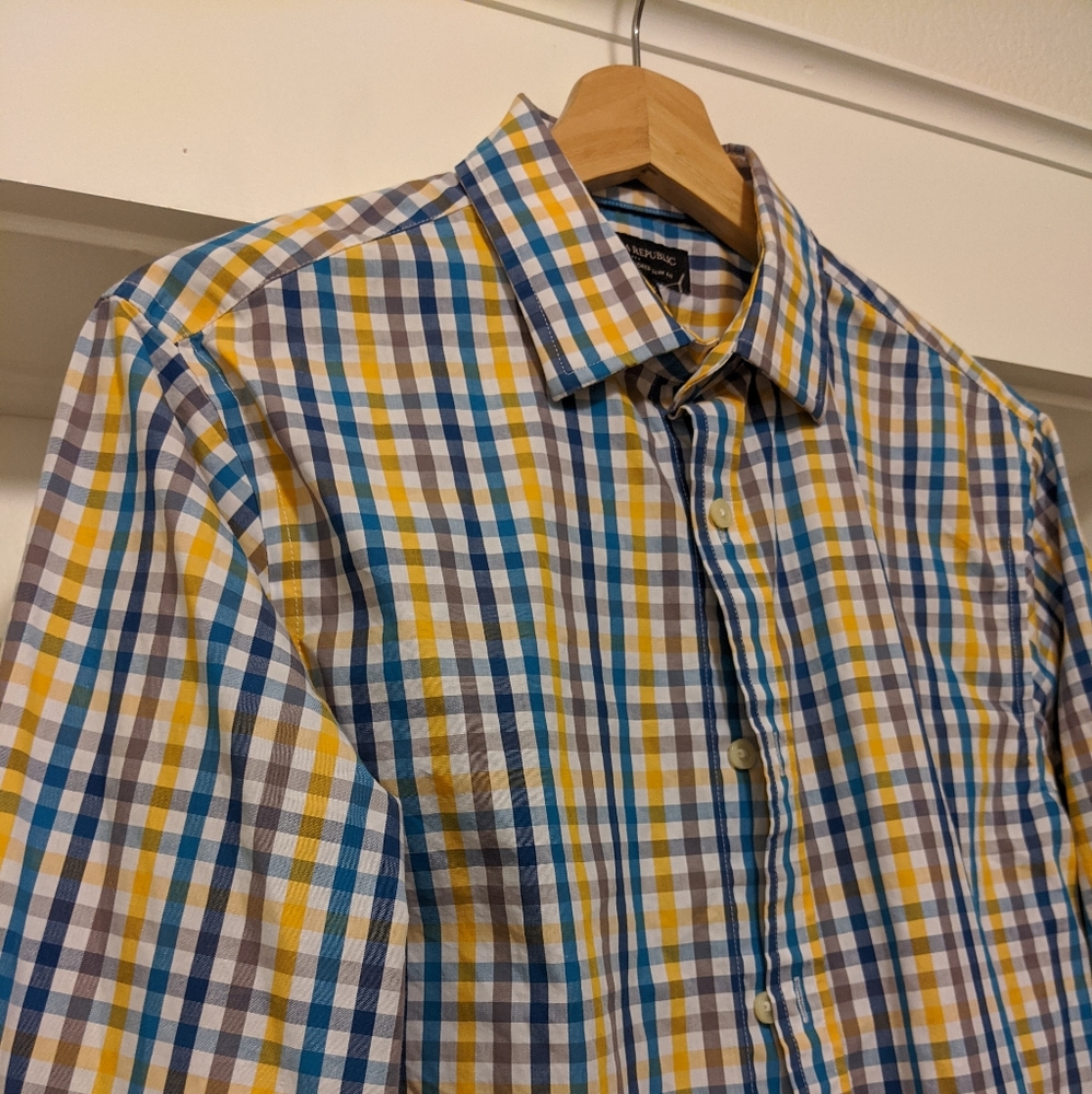 Yellow & Blue banana Republic button down